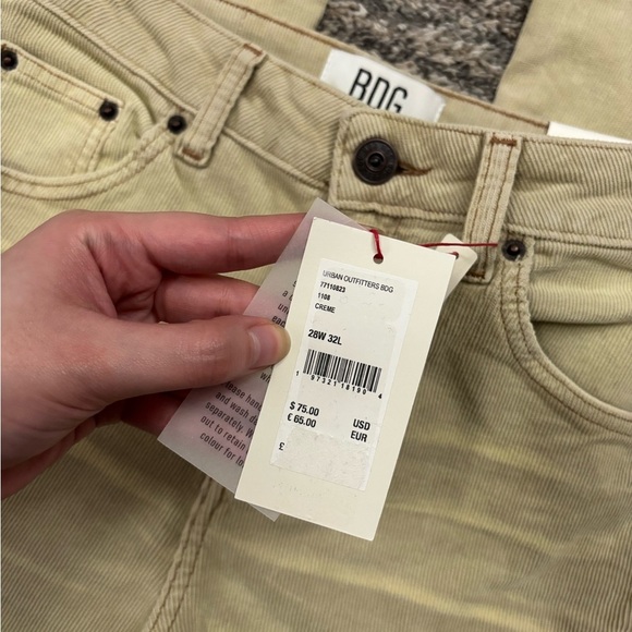 Urban Outfitters BDG Mid Rise Flare Corduroy Jeans In Crème Sz 28Wx32L NWT BDG - - Picture 8 of 14